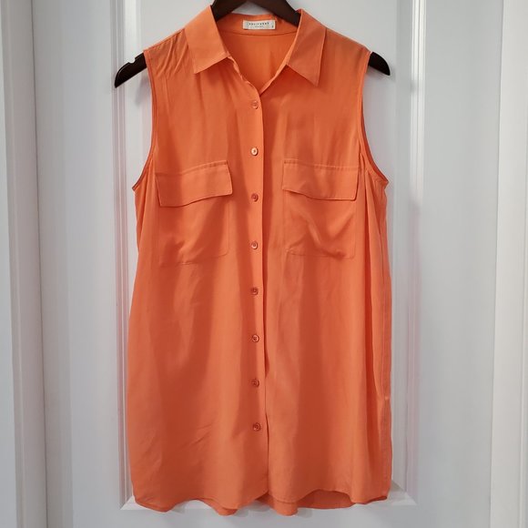 Equipment signature sleeveless silk button up - Picture 1 of 7